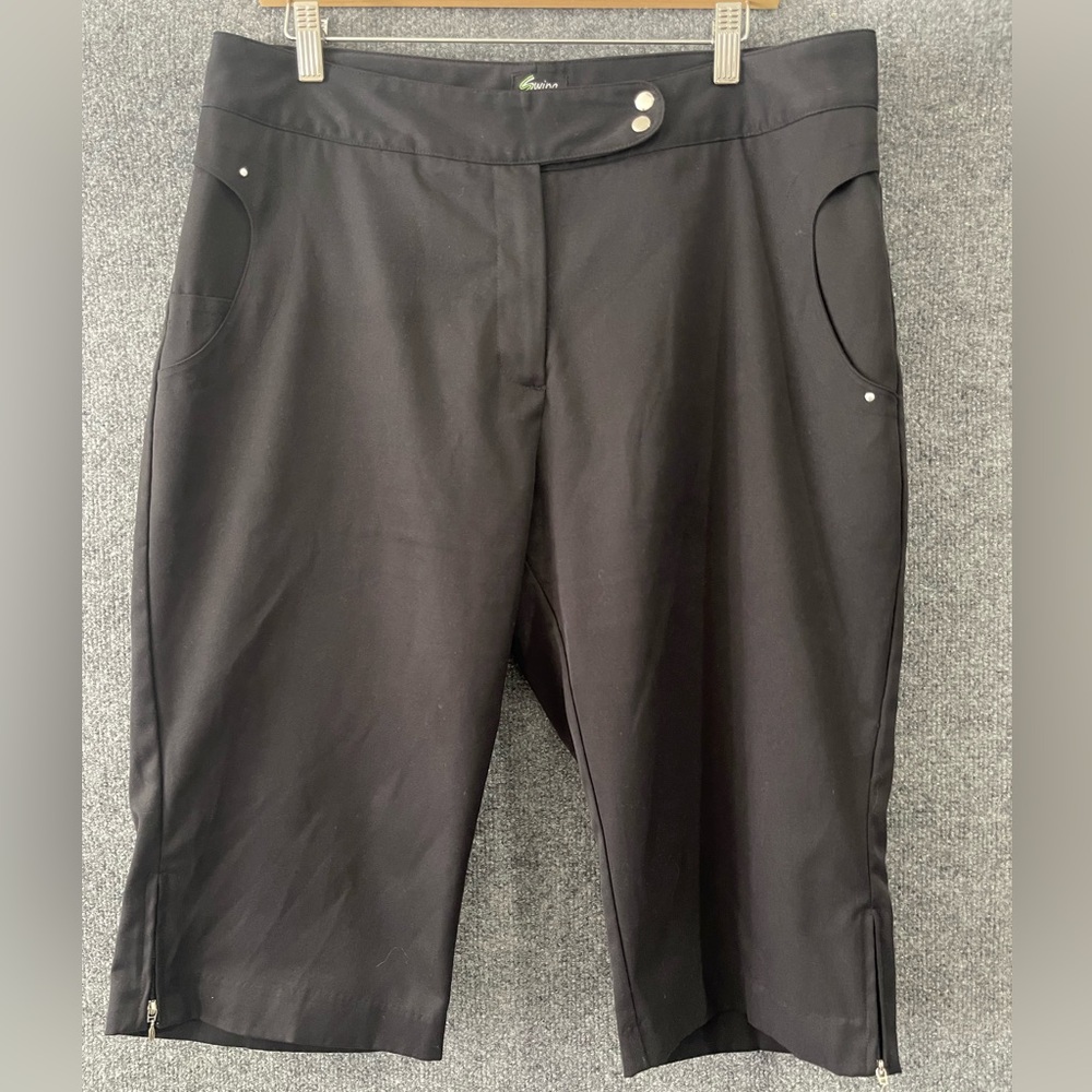 SWING Bette & Court Tanya Fit Golf Shorts Womens 14 Black Pockets